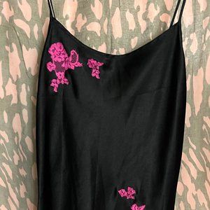 black and pink satin nightie